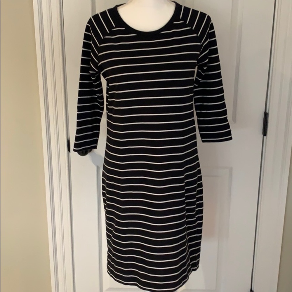Merona black and white striped sz Med dress